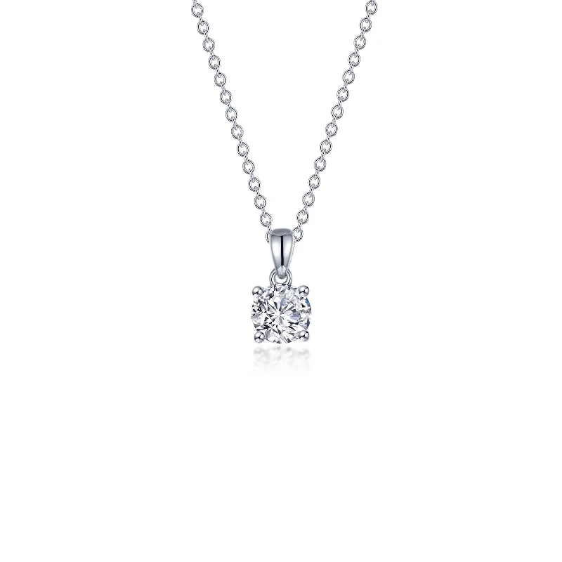 Lafonn Simulated Diamond 0.50ct 4 Prong Solitaire Necklace N0302CLP