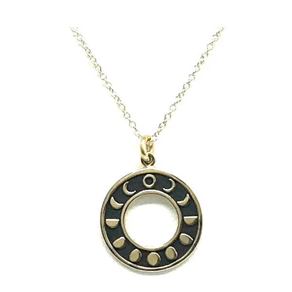 Mixed Metal: Bronze Round Moon Phase: Gold Fill Chain (NCGP460MN)