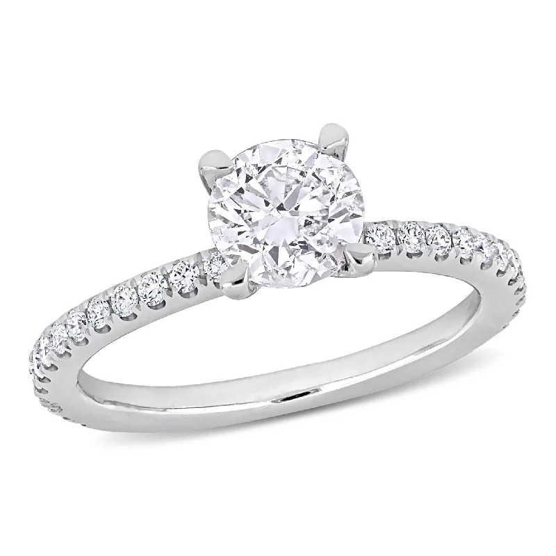 Miadora 1 1/3ct TDW Diamond Engagement Ring in 14k White Gold