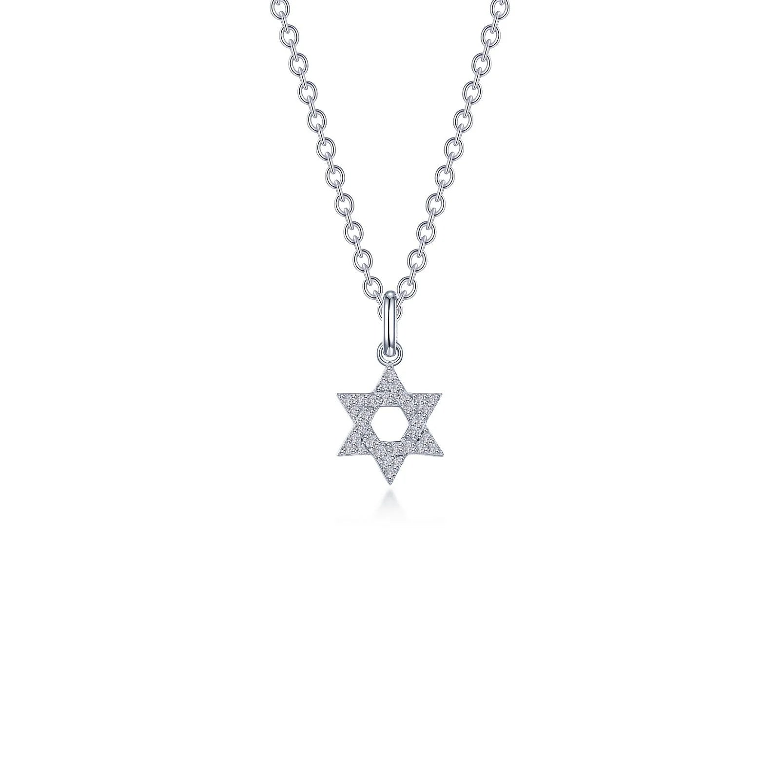 Lafonn Simulated Diamond Star of David Necklace N2028CLP20