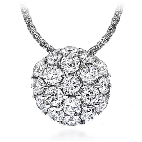 Hearts On Fire Silver Pave Round Pendant Necklace